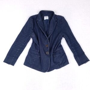 Old Navy Blazer Jacket Medium Navy Blue Tailored Two Button Casual Workwear